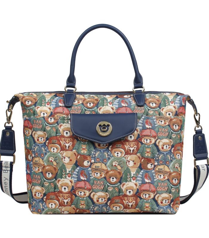 Structured Shoulder Tote — GREEN BEAR