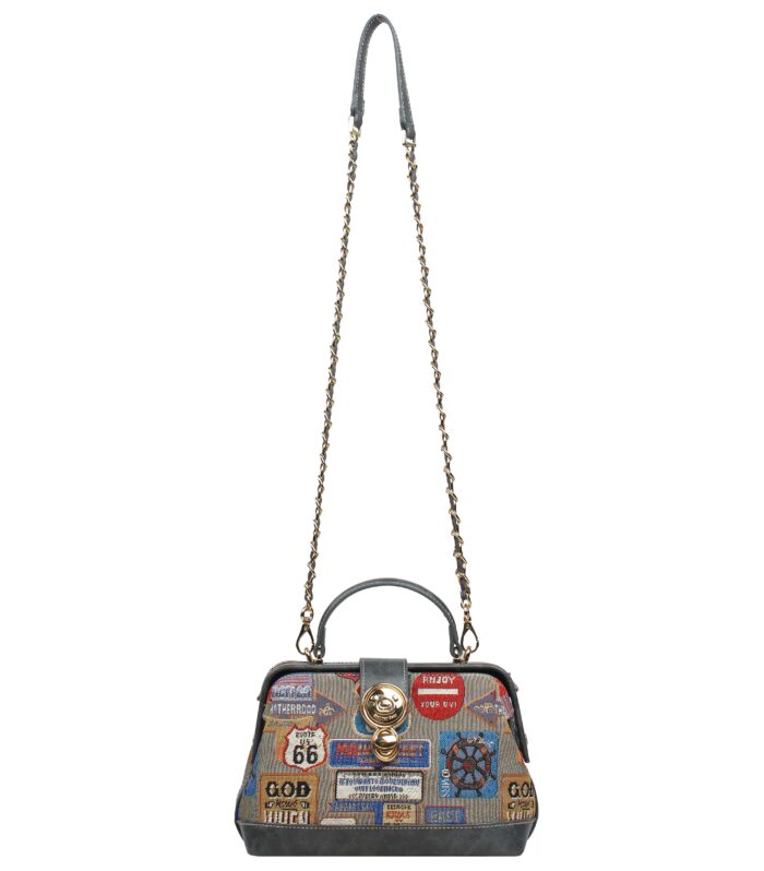 Compact Crossbody Pouch — MEDAL PLATE GREY