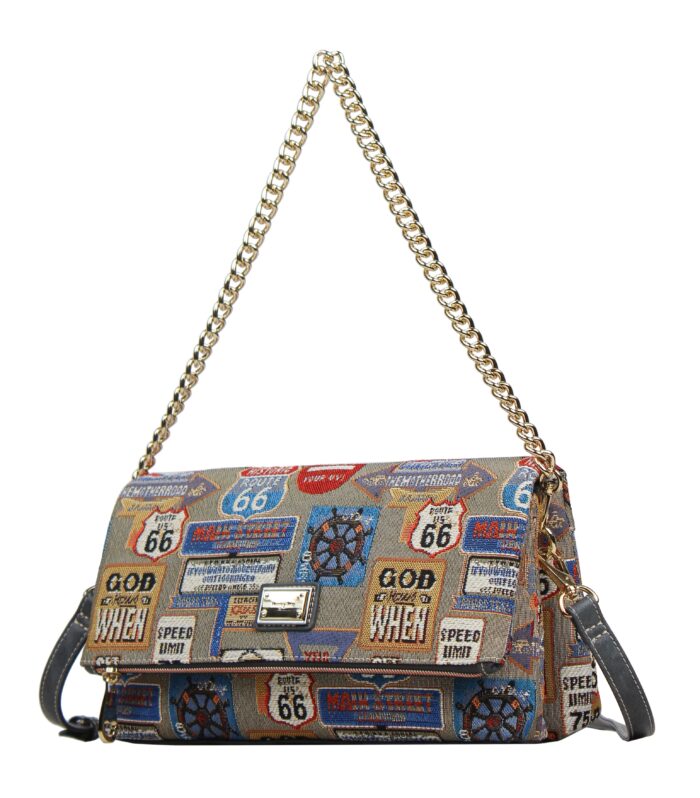 Structured Shoulder Bag — MEDAL PLATE GREY