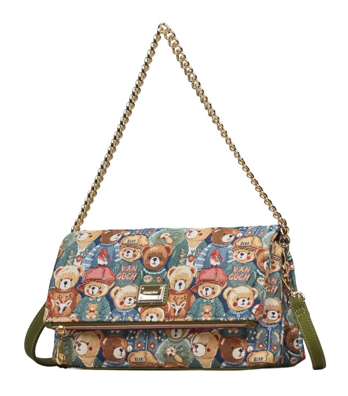 Structured Shoulder Bag — GREEN BEAR