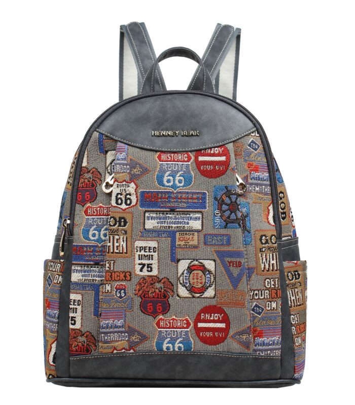 Drawstring Backpack — MEDAL PLATE GREY