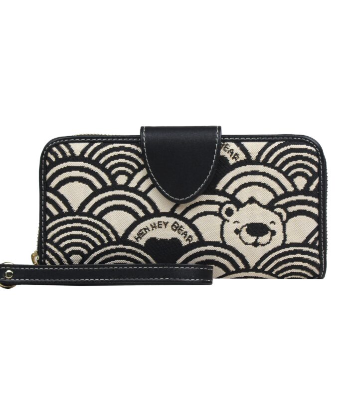 Zip Wallet — BLACK WHITE WAVE