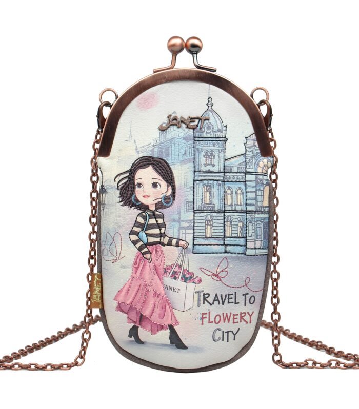 Kisslock Crossbody Phone Pouch — FLOWERY CITY