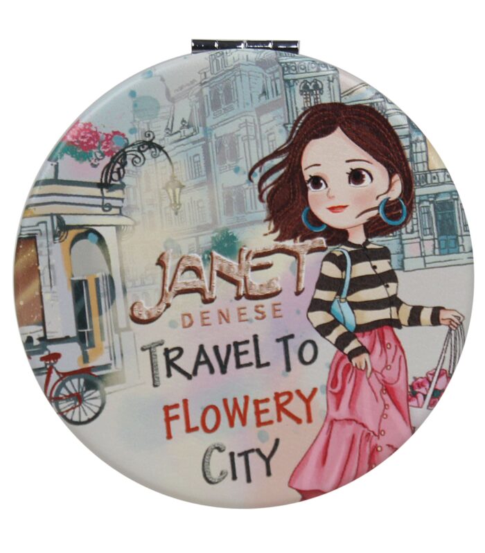 Round Compact Mirror — Flowery city