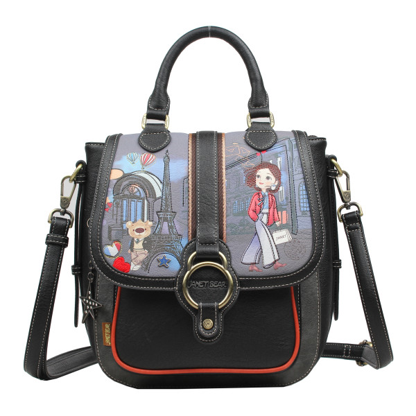 Structured Flap Satchel — PARIS DREAM